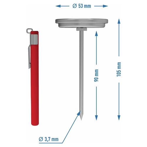 Termómetro para cozedor de fiambre 0,8 kg (0°C a +120°C) 9,0 cm - 4