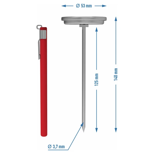 Termómetro para cozedor de fiambre 1,5 kg e 3 kg (0 °C a +120 °C) 12,5 cm - 4