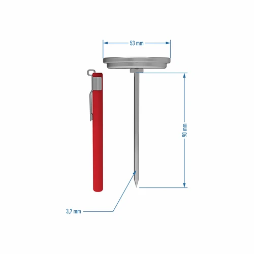 Termômetro para prensa de presunto 0,8 kg (0°C a +120°C) 9,0cm - 5