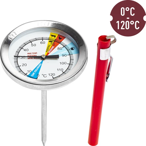 Termômetro para prensa de presunto 0,8 kg (0°C a +120°C) 9,0cm - 2