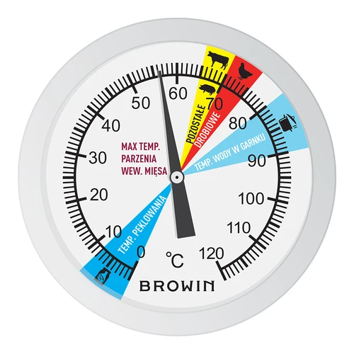 Termômetro para prensa de presunto 1,5kg e 3kg (0°C a +120°C) 12,5cm - 3