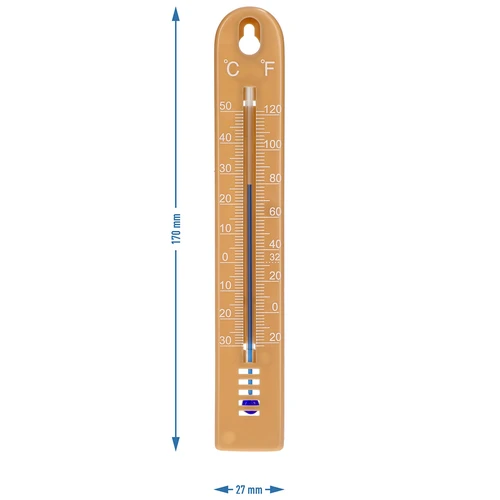 Termômetro universal (-30 a +50°C), 17 cm, marrom claro - 4
