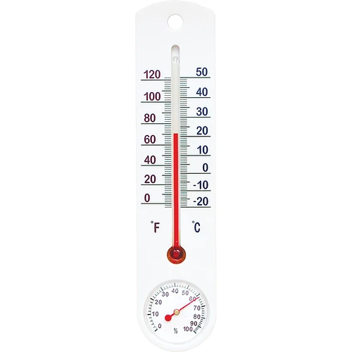 Termômetro universal branco com higrômetro (-20°C a +50°C) 25cm  - 1 