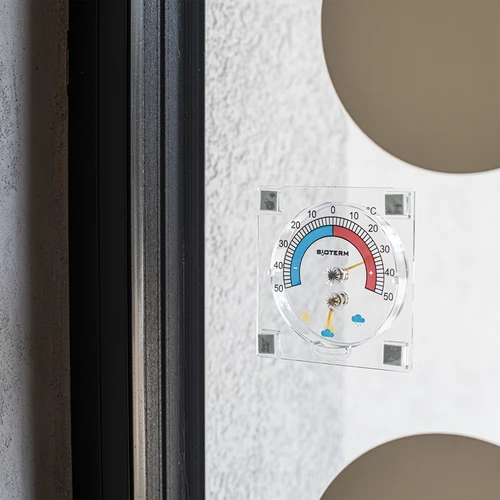 Termômetro universal com higrômetro transparente, autoadesivo (-50°C a +50°C) - 3
