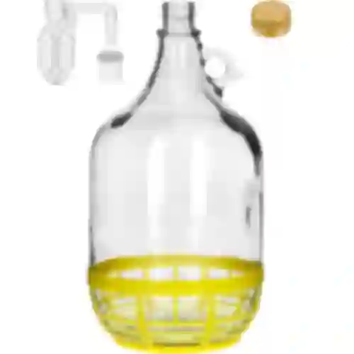 Balão de Vidro 5L com Rolha e Tubo de Fermentação