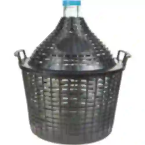 Balão para vinho 15 L em cesto de plástico
