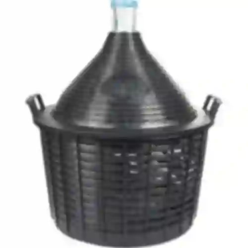 Balão para vinho 25 L em cesto de plástico