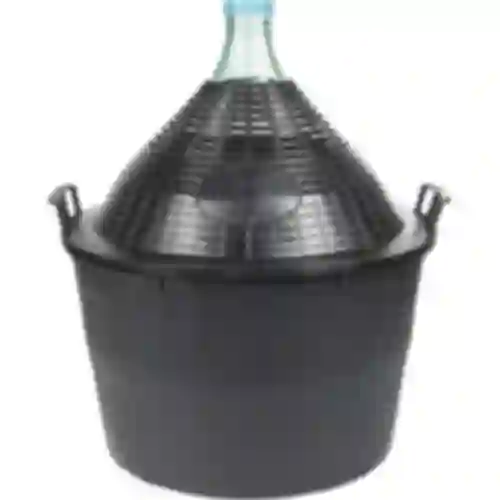 Balão para vinho 34 L em cesto de plástico