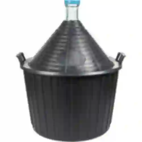 Balão para vinho 54 L em cesto de plástico