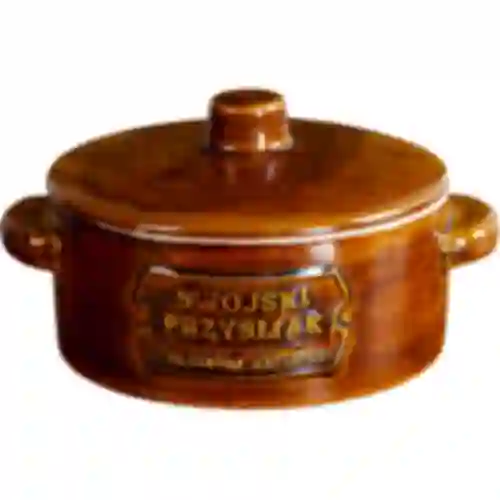 Cerâmica - pote para banha, redondo com tampa, 1 L