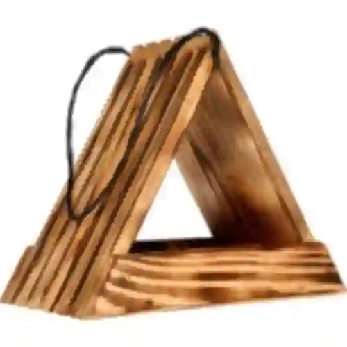 Comedouro de madeira para pássaros - triangular