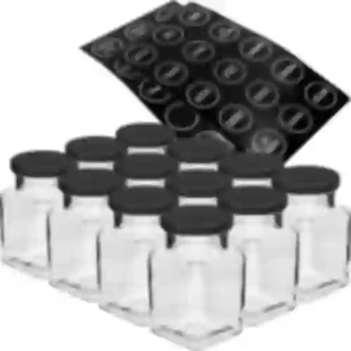Conjunto de 12 x frasco 150ml + 30 etiquetas para marcar especiarias