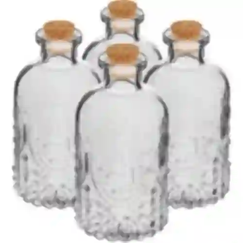 Conjunto de garrafinhas com rolhas, 240 ml - 4 unid.