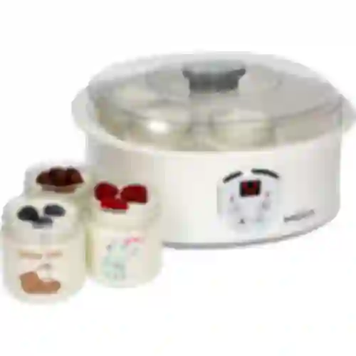 Conjunto de iogurteira e potes para crianças