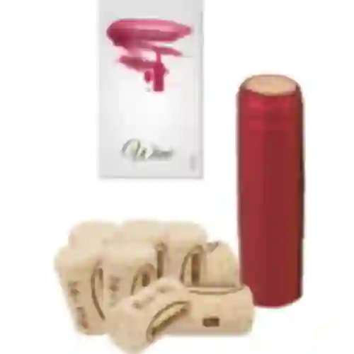 Conjunto: rolhas + etiquetas + cápsulas - 8 peças
