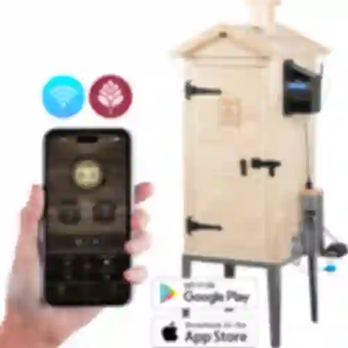 Defumador com Wi-Fi, 200 L - dragON WOOD 100IQ com módulo de aquecimento elétrico e controlador
