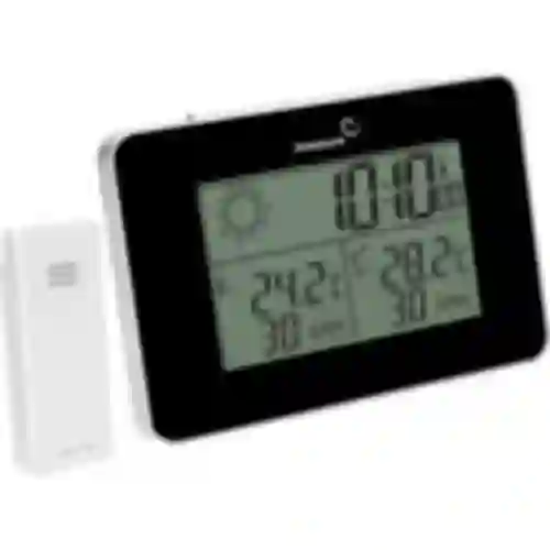 Estação meteorológica RCC – eletrônica, sem fio, sensor iluminado, preta