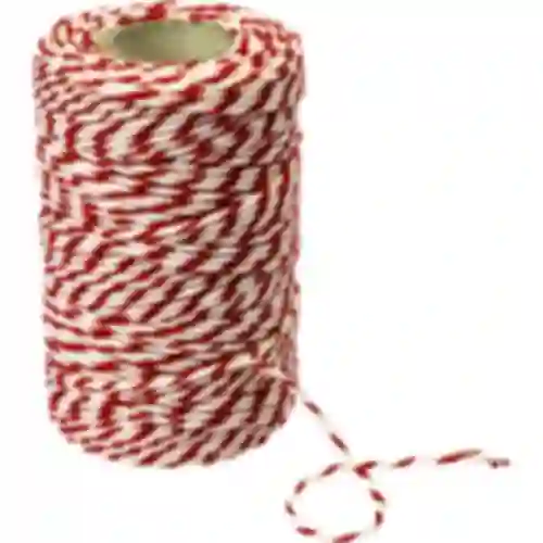Fios de charcutaria branco-vermelho algodão (240°C) 55 m