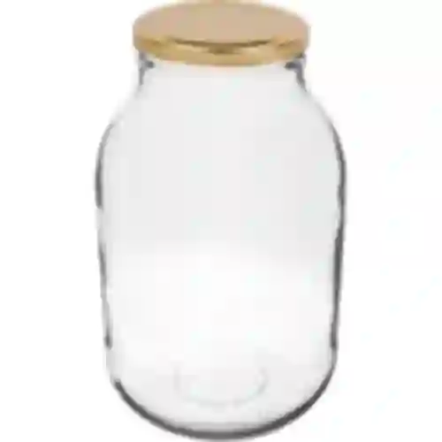 Frasco 3 L - 1 unid., tampa dourada (fi 100)