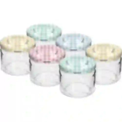 Frasco baixo 330ml - com tampa colorida fi 82/6, 6 peças