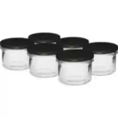 Frasco simples 235 ml (fi82) com tampa preta 6 unid.