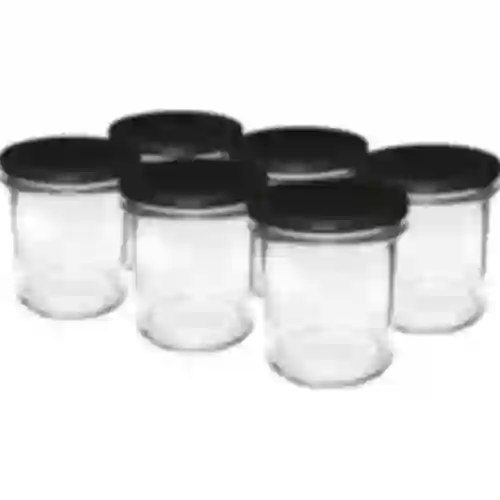 Frasco simples 350ml com tampa preta fi82 - 6un.