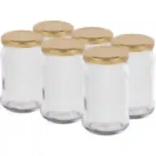 Frasco TO 300 ml com tampa dourada fi 66 - 6 unid.
