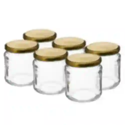 Frasco TO 500 ml com tampa dourada fi82/6 - 6 unid.