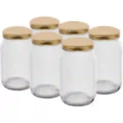 Frasco TO 900 ml com tampa dourada fi 82/6 - 6 unid.