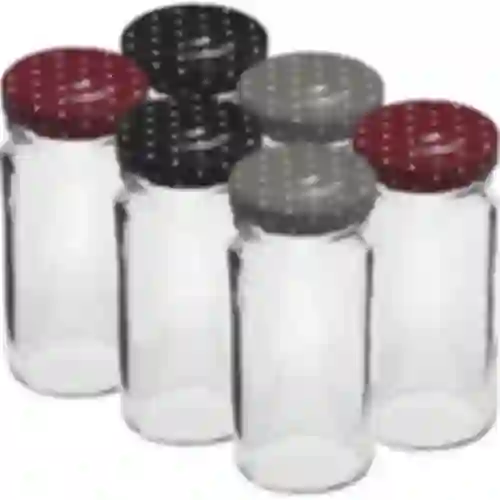 Frasco TO 90ml com tampa colorida fi43 - 6un.