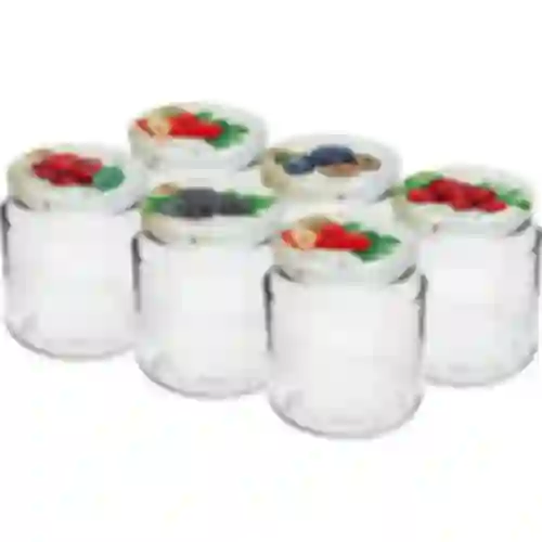 Frasco TO, grosso 580ml com tampa colorida fi82/6, 6 peças