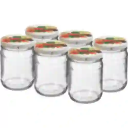 Frasco twist off 500 ml com tampa colorida fi82/6 - 6 unid.