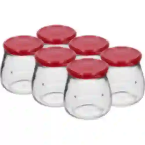 Frasco twist-off 500ml "Ânfora Invertida" com tampa bordô fi 82/6, 6 unidades.