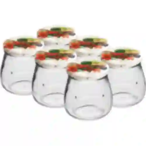Frasco twist-off 500ml "Ânfora Invertida" com tampa colorida fi 82/6, 6 unidades