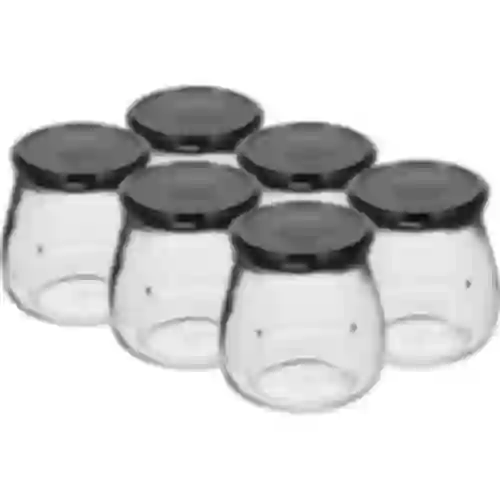Frasco twist-off 500ml "Ânfora Invertida" com tampa preta fi 82/6, 6 unidades
