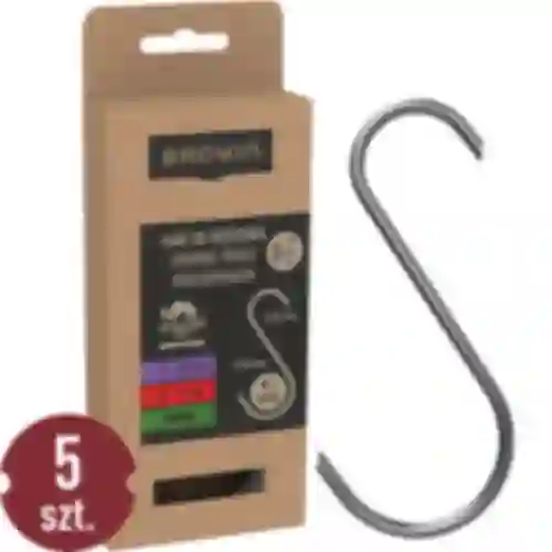 Ganchos para defumação - S, cortados a 45° 5mm x 150mm 5 peças