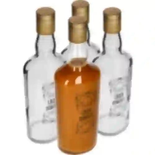 Garrafa 0,5 L com tampa e impressão Licor caseiro - 4 peças