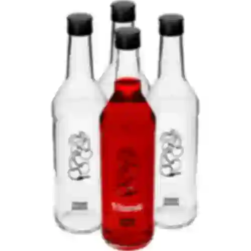 Garrafa 0,5 L com tampa e impressão Licor de Cereja - 4 unid.