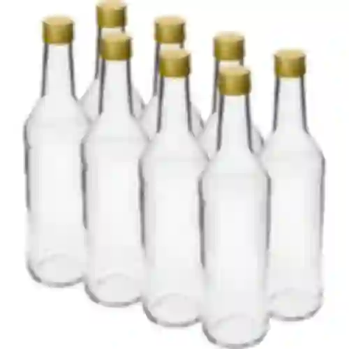 Garrafa 500 ml para vodka simples com tampas - 8 unid.