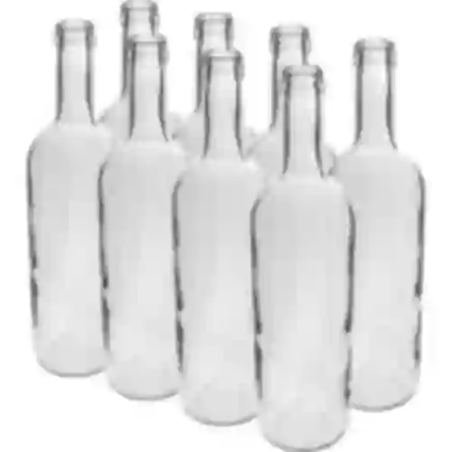Garrafa Branca para vinho 0,75 L - pacote de 8 unid.