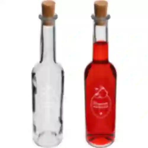 Garrafa de 350 ml com rolha, impressão Licor Caseiro