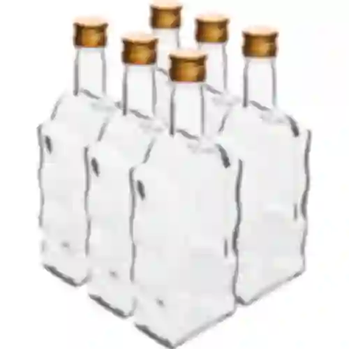Garrafa Monástica 500 ml, com tampa, branca - 6 unid.