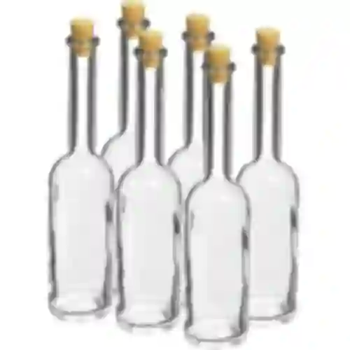 Garrafa para licor 100 ml 6 unid. + 6 rolhas