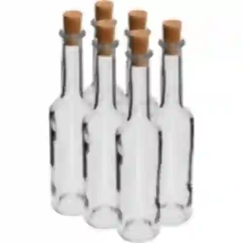 Garrafa para licor 350 ml 6 unid. + 6 rolhas