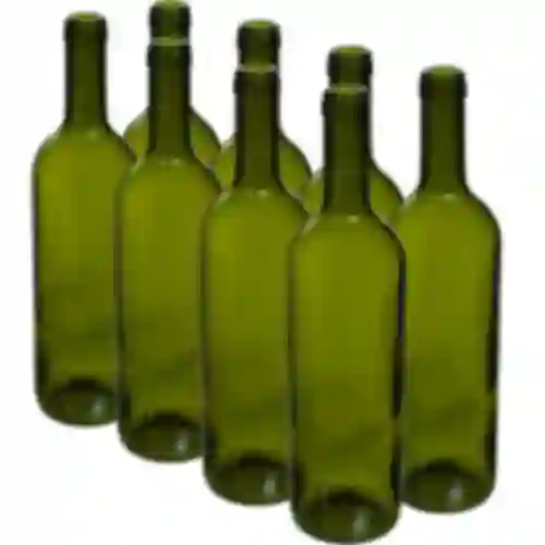 Garrafa verde-oliva para vinho 0,75 L - pacote de 8 unid.