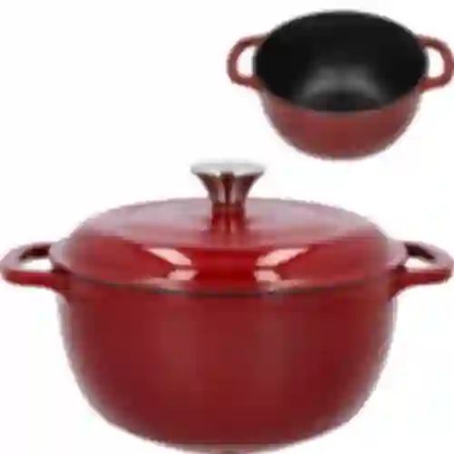 Panela de ferro fundido esmaltada - bordô, 4 L