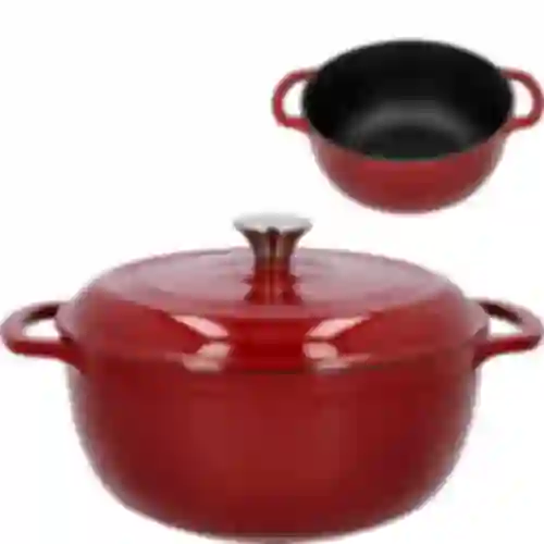 Panela de ferro fundido esmaltada - bordô, 5,8L