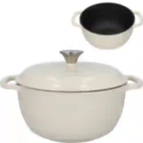 Panela de ferro fundido esmaltada - ecru, 4 L