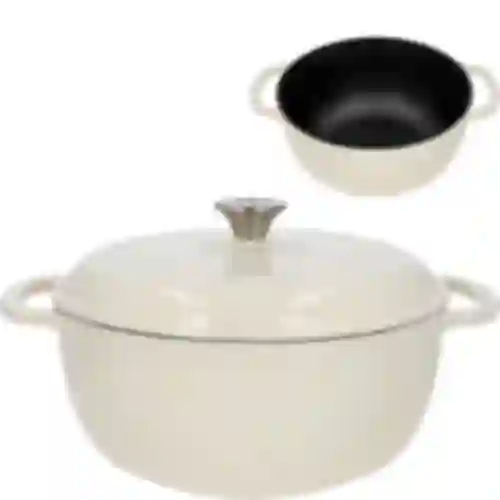 Panela de ferro fundido esmaltada - ecru, 5,8L