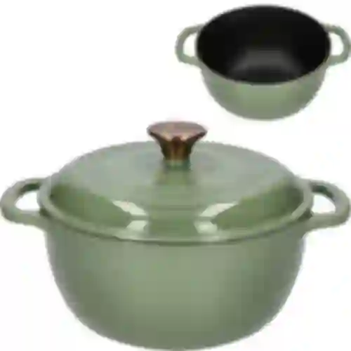 Panela de ferro fundido esmaltada - sálvia, 4L